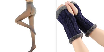 Gants moelleux doublés de polaire, tricotés torsadés, fuites de doigts