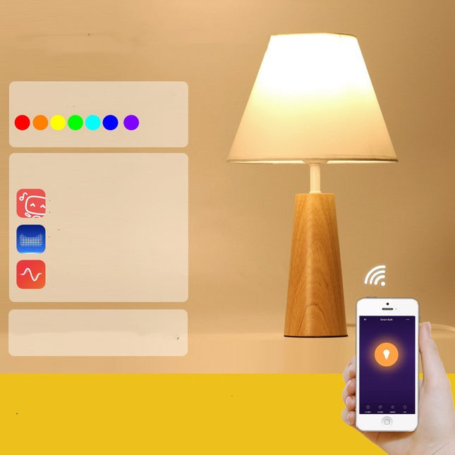 Solid Wood Bedroom Lamp