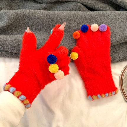 Gants de cyclisme coréens pour étudiantes à écran tactile avec doigts ouverts
