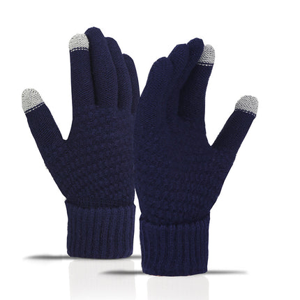 Gants de cyclisme tricotés chauds doublés en polaire, coupe-vent et protection contre le froid