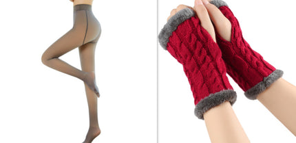 Gants moelleux doublés de polaire, tricotés torsadés, fuites de doigts