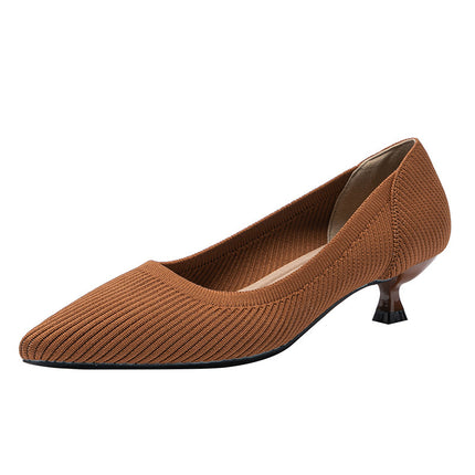 Women's Pointed Toe Pumps, Stiletto Heel, Mesh Fabric