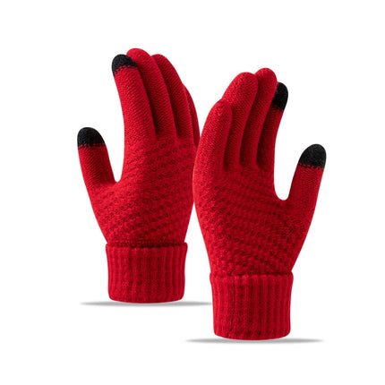 Gants de cyclisme tricotés chauds doublés en polaire, coupe-vent et protection contre le froid