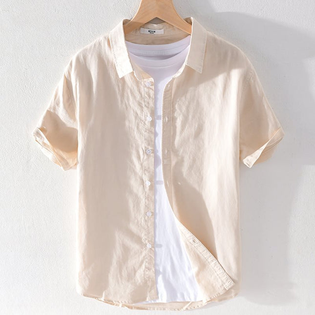 T-shirt ample à revers en lin pour homme
