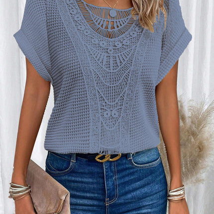 Summer Hollow Out Short-sleeved T-shirt