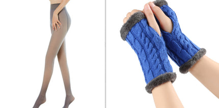 Gants moelleux doublés de polaire, tricotés torsadés, fuites de doigts
