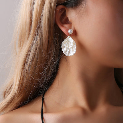 Boucles d'oreilles en coquillage et perles de style nouveau