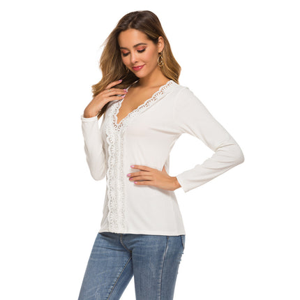 Lace Long Sleeve Slim Fit Top