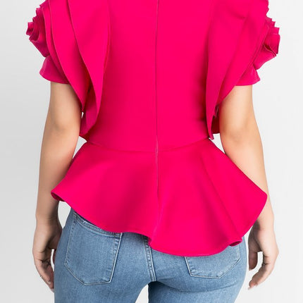 Summer Hot Style Ruffled Hem Short Sleeve