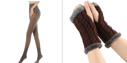 Gants moelleux doublés de polaire, tricotés torsadés, fuites de doigts