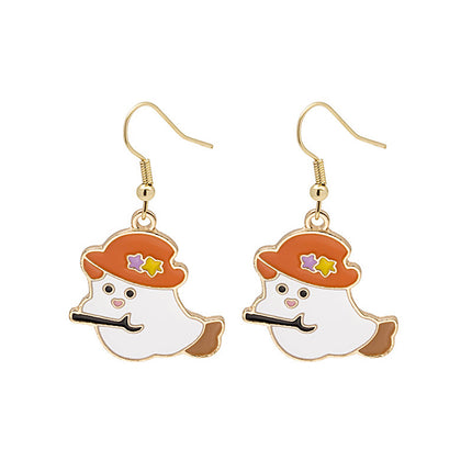Boucles d'oreilles en alliage avec gouttes d'huile effrayantes