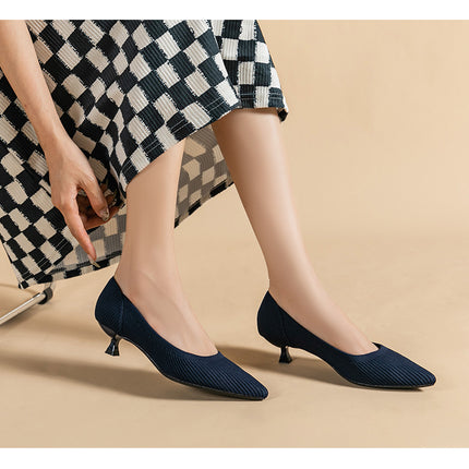 Women's Pointed Toe Pumps, Stiletto Heel, Mesh Fabric