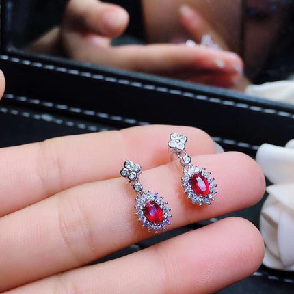 Ensemble de cristal de rubis birman