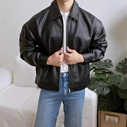 Leather Baseball Motorcycle Jacket