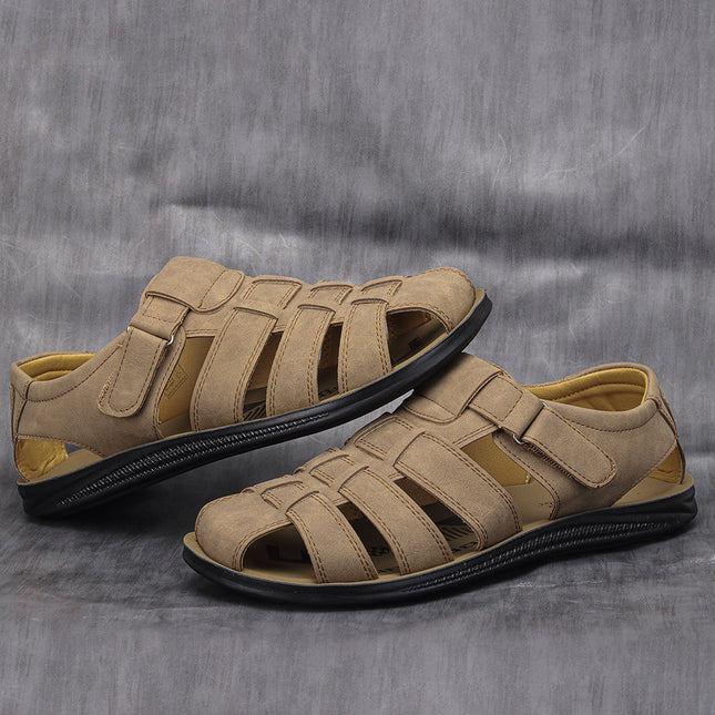 Men's Lightweight Casual Leather Sandals Comfortable Shoes