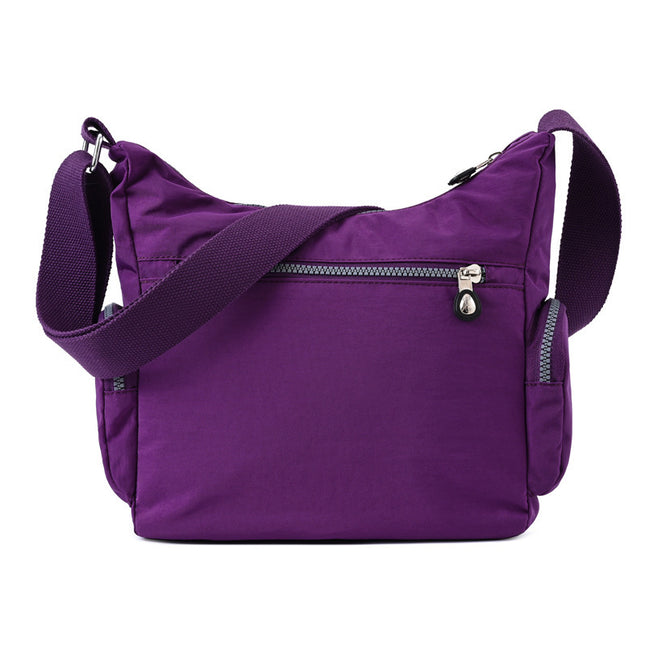 Sac à bandoulière en nylon imperméable pour femme avec plusieurs poches