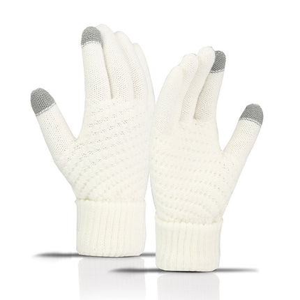 Gants de cyclisme tricotés chauds doublés en polaire, coupe-vent et protection contre le froid