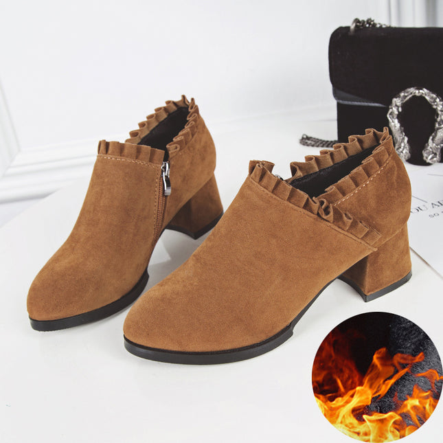 Frosted Martin Boots for Women & Kids, High Heel & Pointed Toe