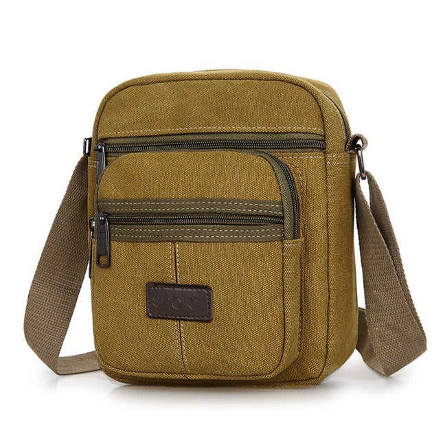Sac à bandoulière rétro vintage en toile pour homme