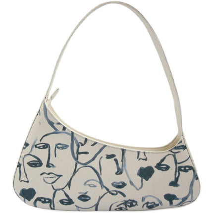 Sac à bandoulière en toile vintage - Blanc, bandoulière simple, style décontracté