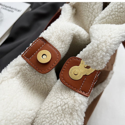 Lot de 2 sacs à main en daim de grande capacité pour femme en peluche pour l'hiver