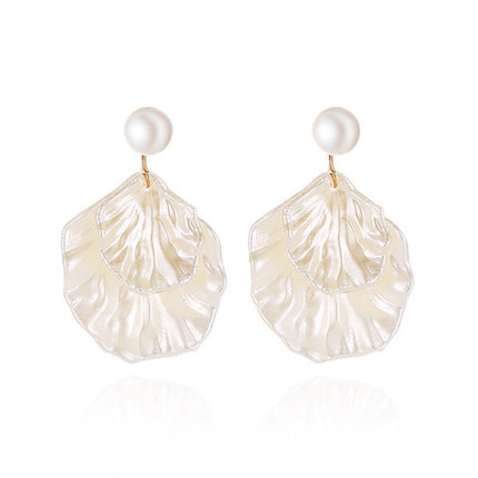 Boucles d'oreilles en coquillage et perles de style nouveau