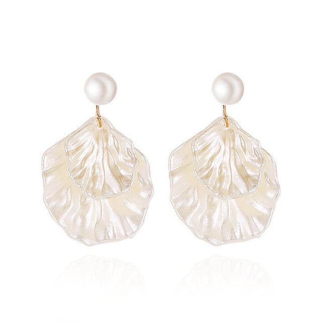 Boucles d'oreilles en coquillage et perles de style nouveau