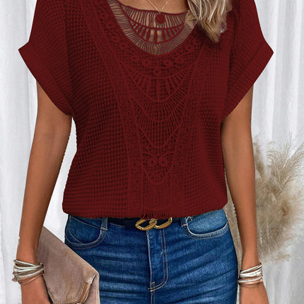 Summer Hollow Out Short-sleeved T-shirt