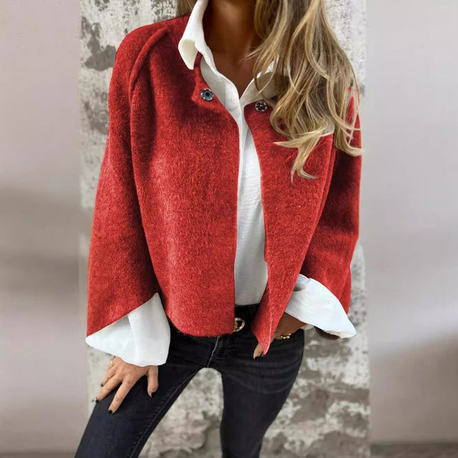 Loose Short Cashmere Long Sleeve Coat