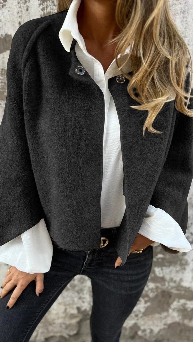 Loose Short Cashmere Long Sleeve Coat