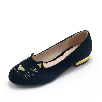 Charmantes ballerines à motif chat noir pour femme