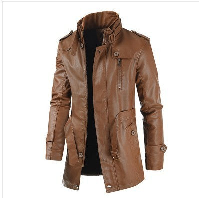 Men's Fleece-Lined Leather Coat