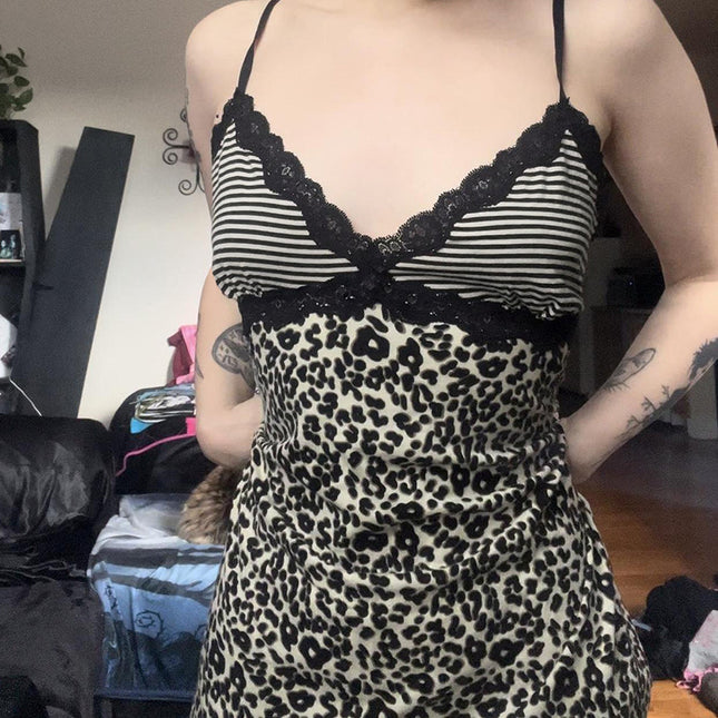 Sexy Leopard Lace Splicing