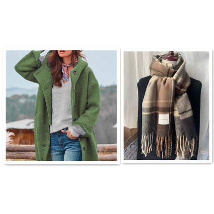 Thickened Tweed Medium-length Trench Coat