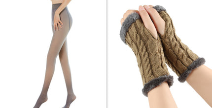 Gants moelleux doublés de polaire, tricotés torsadés, fuites de doigts