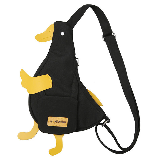 Sac messager en toile mignon en forme de canard pour filles