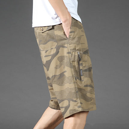 Summer Thin Loose Cotton Camouflage Shorts