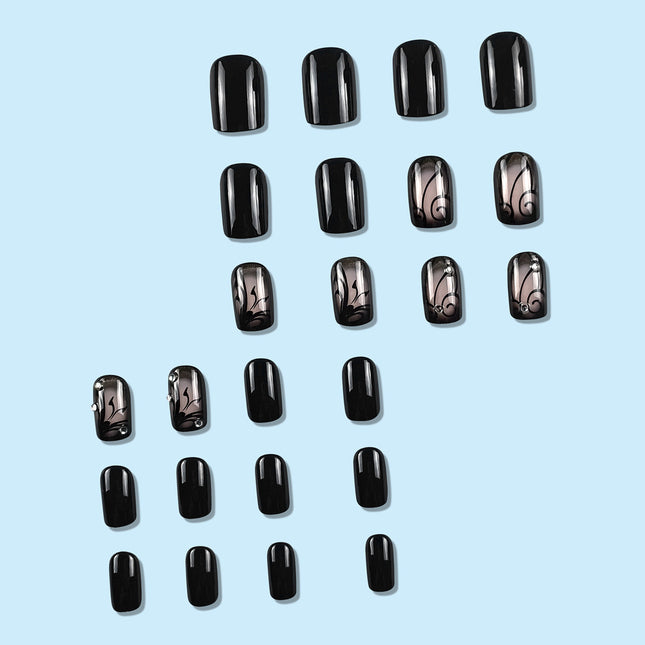 Ongles noirs de style Dark Ins