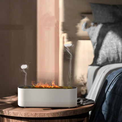 Flame Air Humidifier Ultrasonic Aroma Diffuser LED Cool Mist Maker