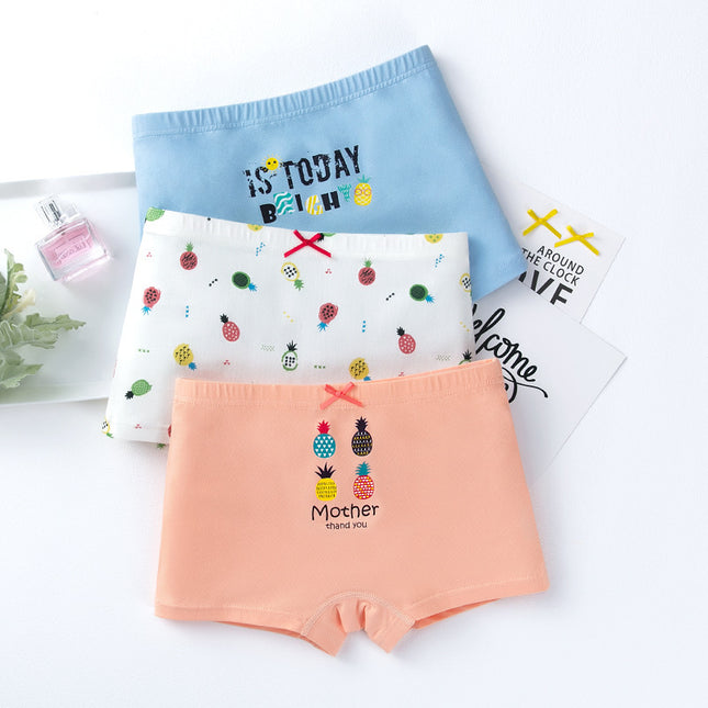 Ensemble de sous-vêtements boxer en coton à imprimé créatif pour filles