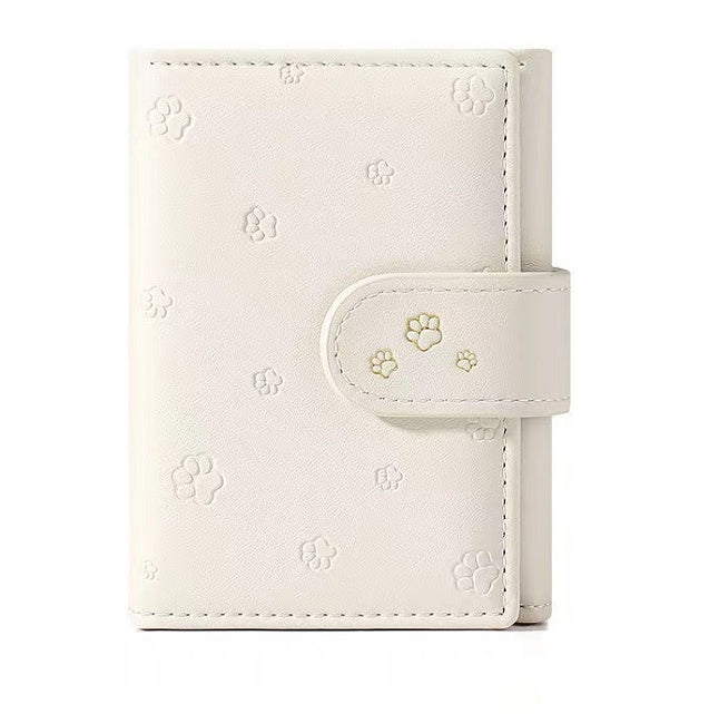 Fashion Small Paw Print Wallet for Women – Soft PU Leather Card Holder Purses