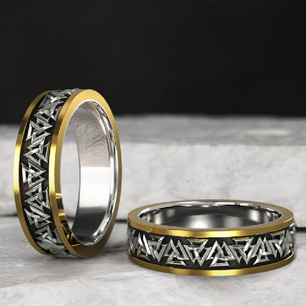 Bague en bronze avec nœud viking en argent 