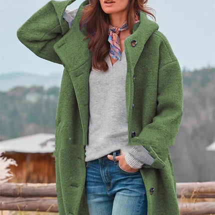 Thickened Tweed Medium-length Trench Coat
