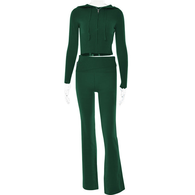 Long Sleeve Sweater and High Waist Long Pants Set