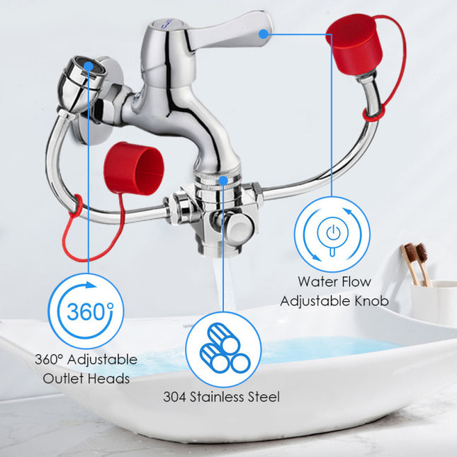 Wall-Mounted Mobile Double Mouth Eyewash