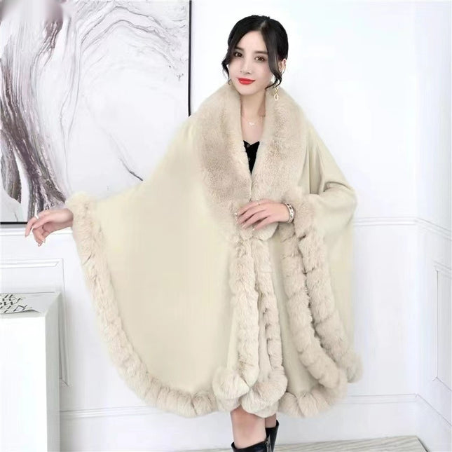 Wool Cape Shawl Women's Oversized Knit Woolen