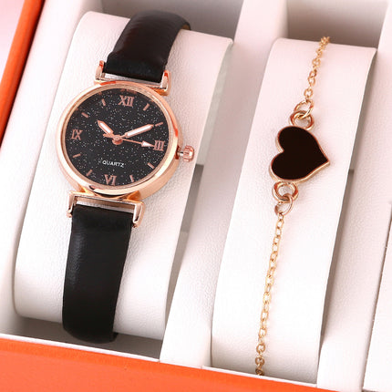 Montre à quartz avec bracelet en forme de cœur