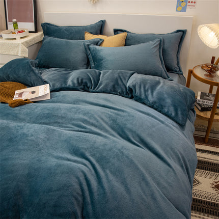 4-Piece Plush Fleece Duvet Cover Set