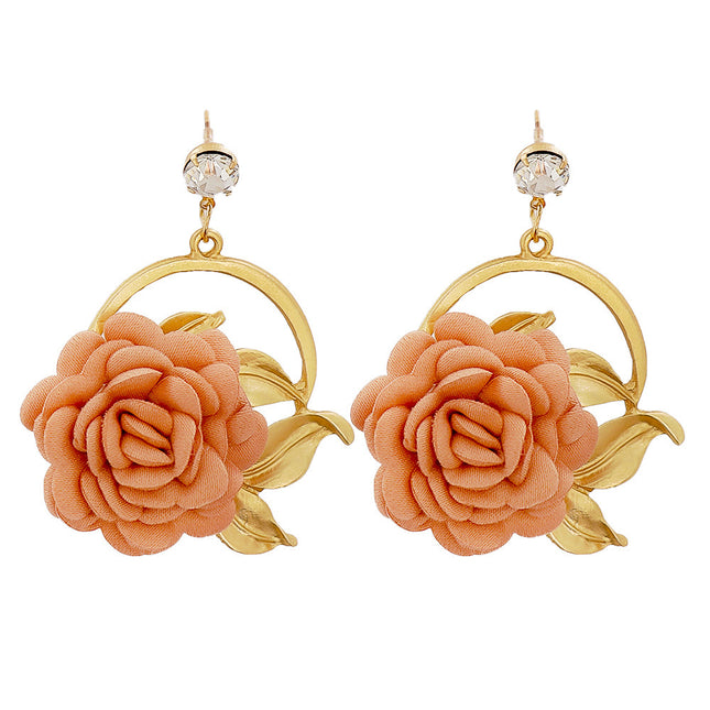 Cloth Flower Earrings