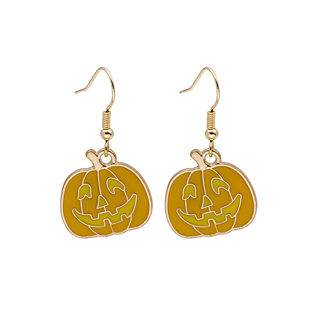 Boucles d'oreilles en alliage avec gouttes d'huile effrayantes